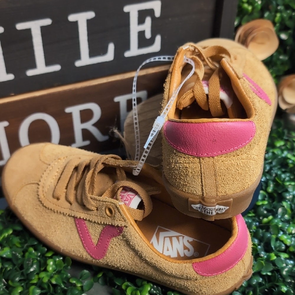 Sassy Suede & Popn Pink Leather Ladies Vans - Picture 9 of 14